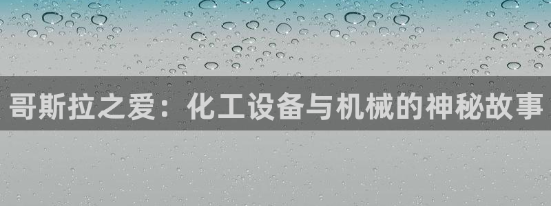 新宝gg—创造奇迹登录注册：哥斯拉之爱：化工设备与机械的神秘